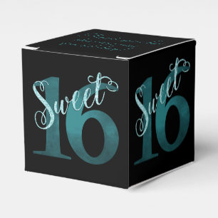 Sweet 16 Mermaid Ombre Blue Green Gradient Favour Box
