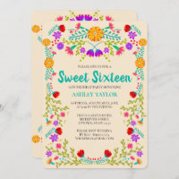 Sweet 16 Mexican Fiesta Champagne Floral Birthday