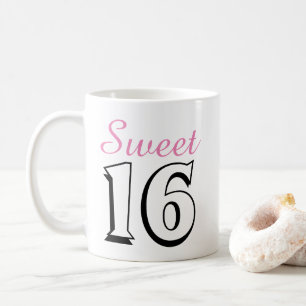 Sweet 16 Modern Chic Pink Birthday Gift Coffee Mug