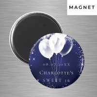 Sweet 16 navy blue silver balloons save the date