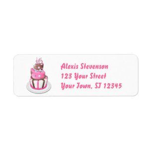 Sweet 16 Party Cake Return Address Label