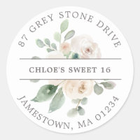 SWEET 16 PARTY Return Address Label