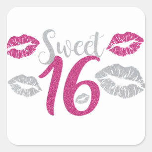 Sweet 16 Party Square Sticker