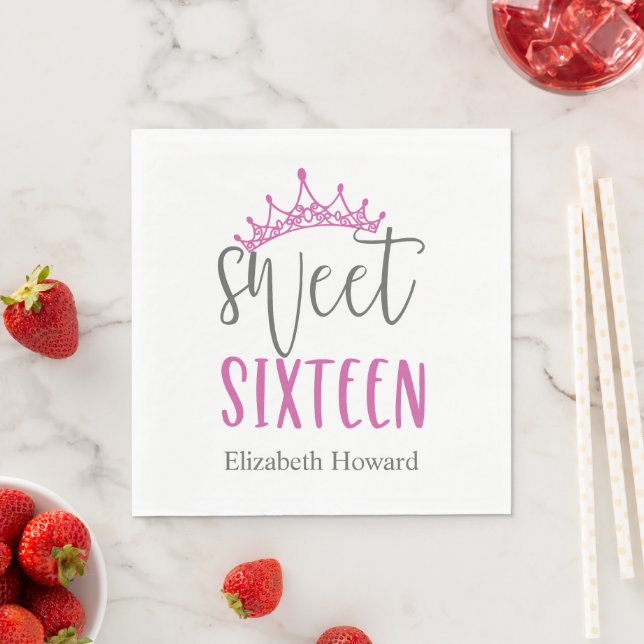 Sweet 16 Personalised Paper Napkin (Insitu)