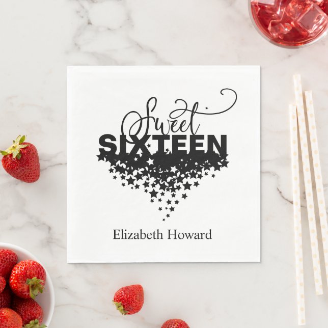 Sweet 16 Personalised Paper Napkin (Insitu)