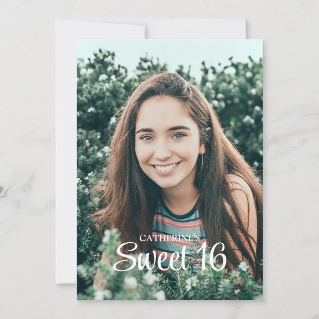 Sweet 16 Photo Invitation (Front)