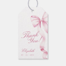 Sweet 16 Pink Bow Favor Tags