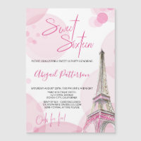Sweet 16 Pink White Paris themed Birthday Party