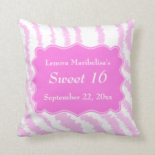 Sweet 16 Pink Zebra Print Pattern Cushion