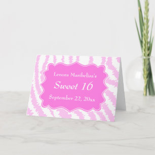Sweet 16 Pink Zebra Print Pattern Invitation