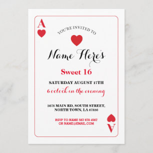 Sweet 16 Playing Card Ace Vegas Birthday Party