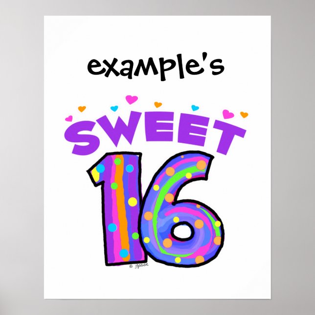 Sweet 16 Poster - create your own (Front)