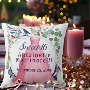 Sweet  16 Pretty Pink Formal Dress Cushion