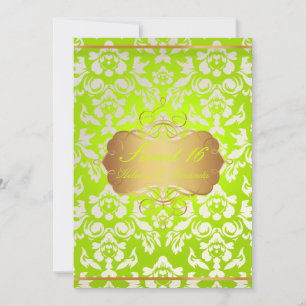 Sweet 16/ princess/pearl damask invitation
