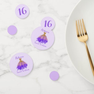 Sweet 16 Purple Dress Birthday Personalised Confetti