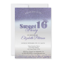 Sweet 16 Purple Glitter Bokeh Ombre,Glitter Tiara