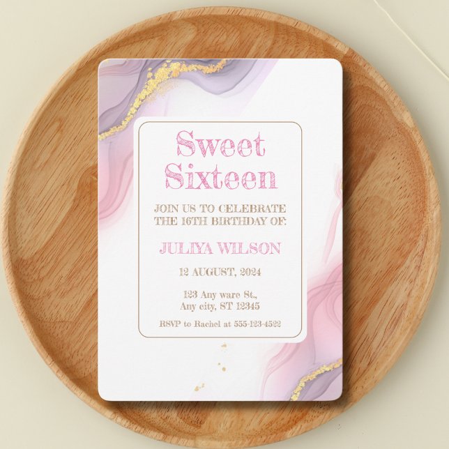 Sweet 16 Rose Gold glitter elegant birthday party Invitation (Creator Uploaded)