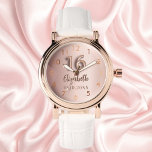 Sweet 16 rose gold name watch<br><div class="desc">A Sweet 16 gift. A rose gold gradient background colour.   Add a name,  date</div>