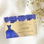 Sweet 16 royal blue gold dress flowers glitter guest book<br><div class="desc">For a Sweet 16, 16th birthday party. A golden background with blue and faux gold glitter sparkles, a royal blue dress and blue roses, florals. The name is written with a modern hand lettered style script with swashes. Personalise and add a name and date. Spine: add your text. To keep...</div>