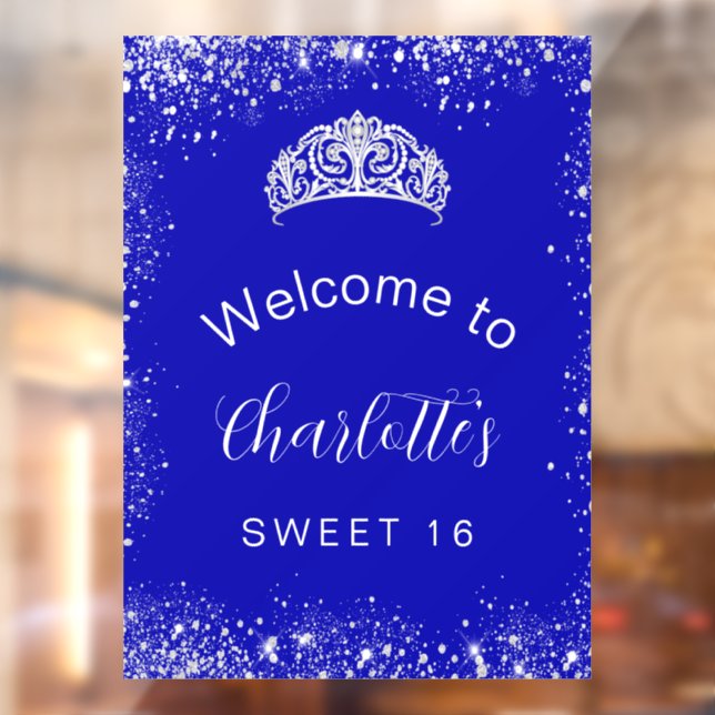 Sweet 16 royal blue silver glitter welcome (Sheet 2)