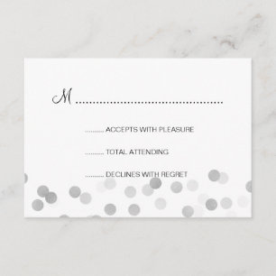 Sweet 16 RSVP Faux Silver Foil Glitter Lights Card