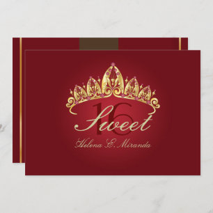 SWEET 16/RUBY TIARA invitations/DIY colour+fonts Invitation