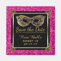 Sweet 16 Save the Date 16th Birthday Pink Gold