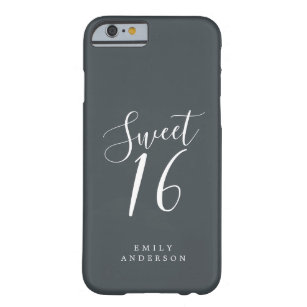 Sweet 16 Script Black White 16th Birthday Barely There iPhone 6 Case