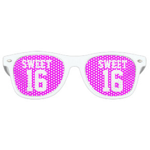 SWEET 16 SIXTEEN neon pink Birthday party shades