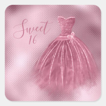 Sweet 16 Sixteen Pink Glitter Dress Elegant Party