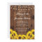 Sweet 16 Sunflower Wood Lights Rustic Invitation