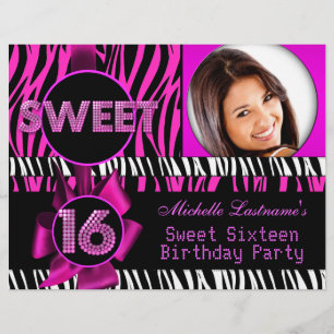 Sweet 16 Sweet Sixteen Hot Pink Zebra Photo