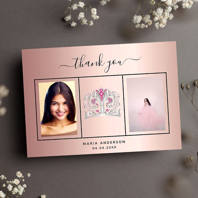 Sweet 16 thank you custom photo rose gold pink (Creator Uploaded)