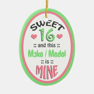 Sweet 16 - This Vehicle is Mine - Ceramic Ornament