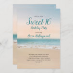 Sweet 16 Tropical Beach Theme Party  Invitation<br><div class="desc">It's time for a sweet sixteen party! These invitations are perfect for a beach or tropical themed party. Just add the name of the birthday girl who is turning 16 and the party details. If you need additional space, use the reverse to add more text. Soft pastel shades of turquoise...</div>