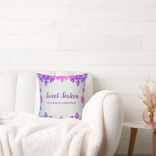 Sweet 16 Winter Snowflake Birthday Cushion