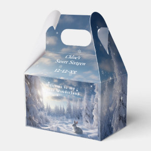 Sweet 16 Winter Wonderland Snow Bunny Forest   Favour Box