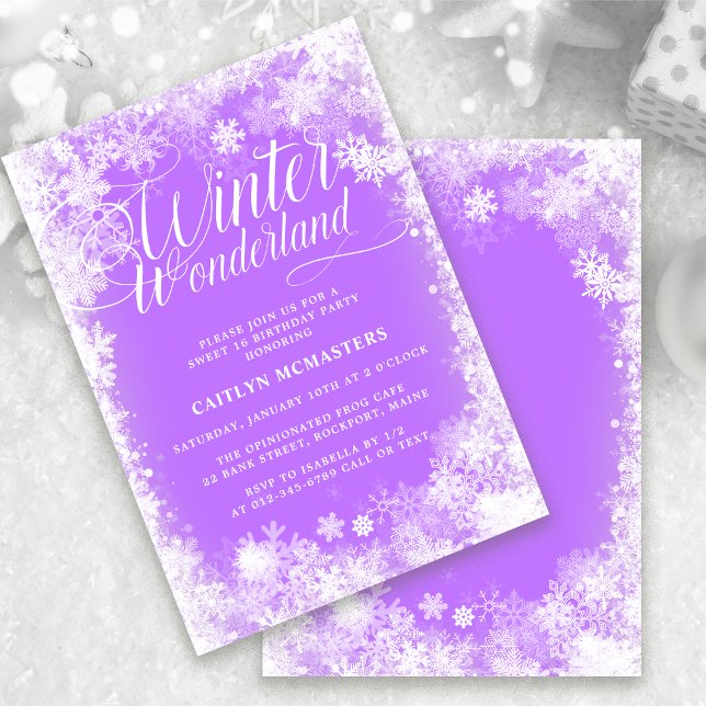 Sweet 16 Winter Wonderland Snowflake Invitation (Creator Uploaded)