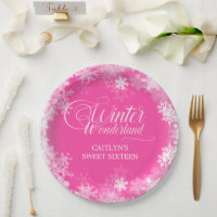 Sweet 16 Winter Wonderland Snowflake Pink
