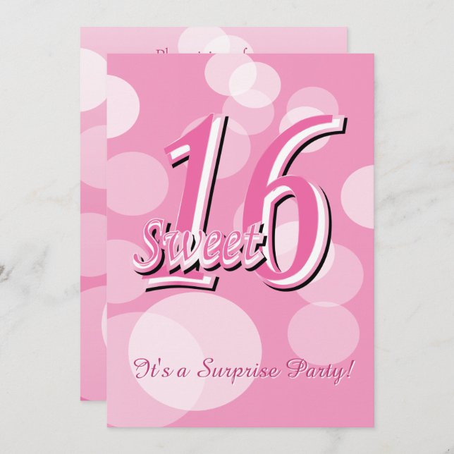 Sweet 16 Word Art | 16th Birthday Invitation (Front/Back)