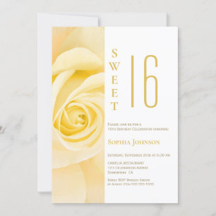 Sweet 16 Yellow Rose Birthday Party Invitation