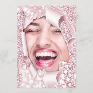 Sweet 16th 15th Bridal Shower 3D Rose Graduate Invitation