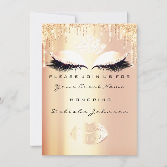 Sweet 16th 15th Gold  Quinceanera Royal Princess Invitation (Front)