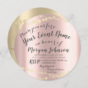 Sweet 16th Birthday Confetti Rose 15th Bridal Invitation