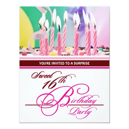 Sweet 16th Birthday Party Invitations - Surprise