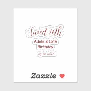 Sweet 16th birthday purple pastel mauve retro name