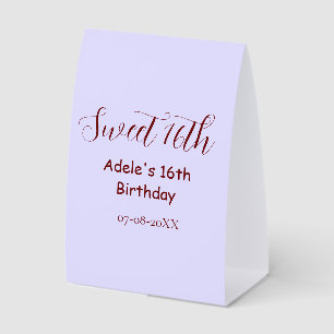 Sweet 16th birthday purple pastel mauve retro name