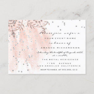 Sweet 16th Bridal Shower Dress  Rose Gold  White Invitation