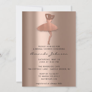 Sweet 16th Bridal Shower Princess Rose Gold Dress Invitation
