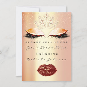 Sweet 16th Bridal Shower Quinceanera Makeup Rose Invitation